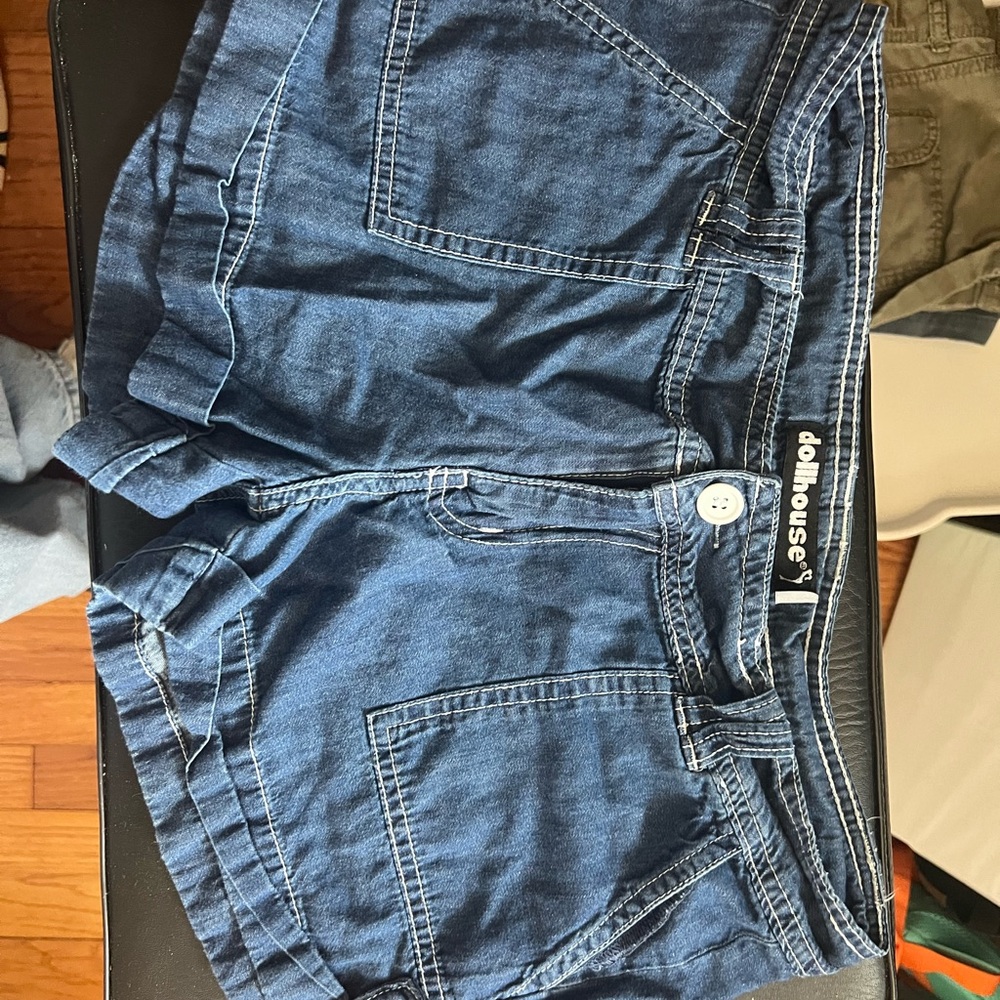 Dollhouse Classic Blue Cotton Shorts